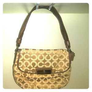 Coach nuetral beige brown purse